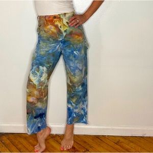 Unique tie dye Free People carpenter pants
